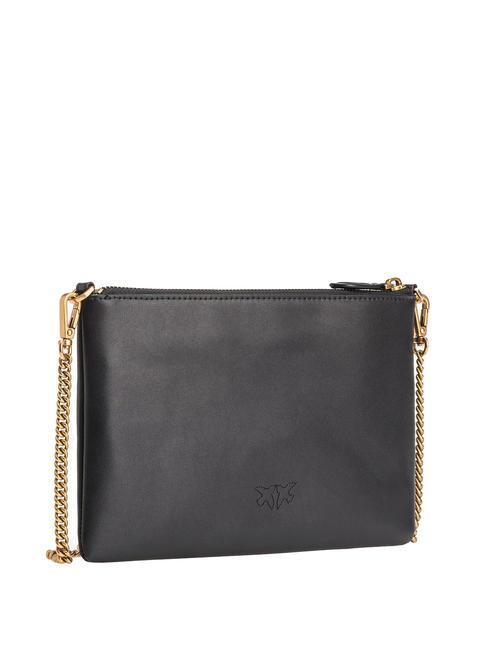 FLAT CLASSIC Pochette con tracolla catena nero-antique gold - Borse Donna