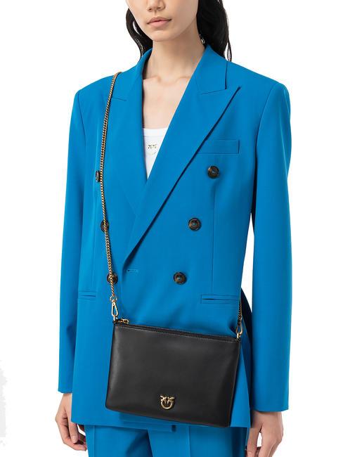 FLAT CLASSIC Pochette con tracolla catena nero-antique gold - Borse Donna