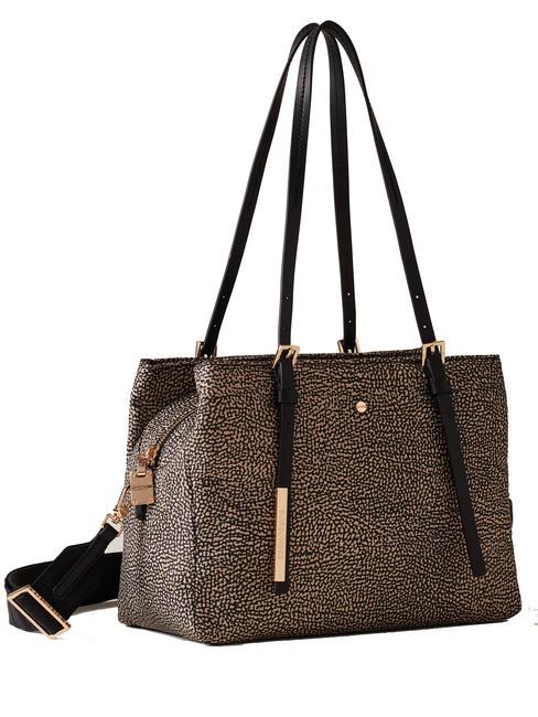 L'ECOLE NYLON Shopper a spalla, con tracolla OP/NATURALE/NERO - Borse Donna