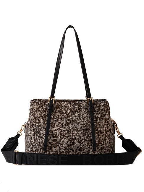 L'ECOLE NYLON Shopper a spalla, con tracolla OP/NATURALE/NERO - Borse Donna