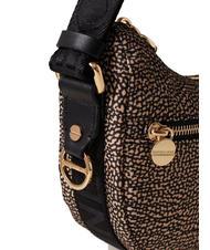 BORBONESE HOBO LUNA MINI ECO LINE Borsa sacca a tracolla OP/NATURALE/NERO - Borse Donna - 4