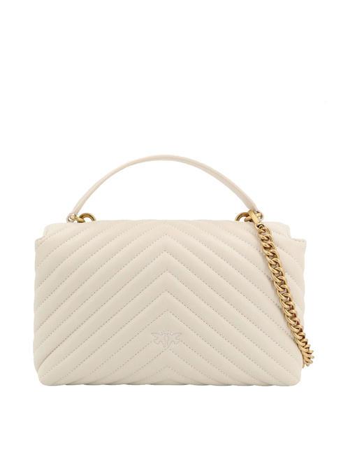 CLASSIC LADY LOVE BAG Borsa puff chevron bianco seta-antique gold - Borse Donna