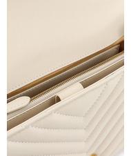 PINKO CLASSIC LADY LOVE BAG Borsa puff chevron bianco seta-antique gold - Borse Donna - 4