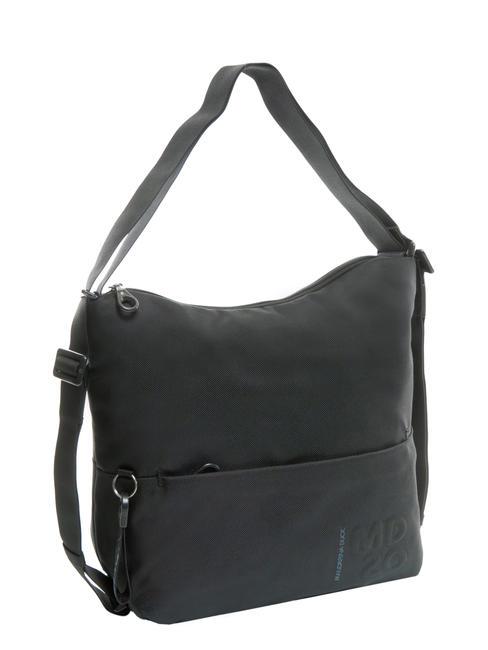 MD20 Borsa sacca trasformabile in zaino NERO - Borse Donna