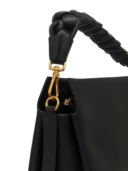 BOHEME GRANA DOUBLE Borsa in pelle martellata con tracolla noir/cuir - Borse Donna