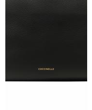 COCCINELLE BOHEME GRANA DOUBLE Borsa in pelle martellata con tracolla noir/cuir - Borse Donna - 5