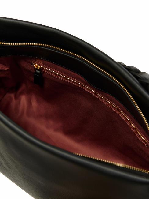 BOHEME GRANA DOUBLE Borsa in pelle martellata con tracolla noir/cuir - Borse Donna