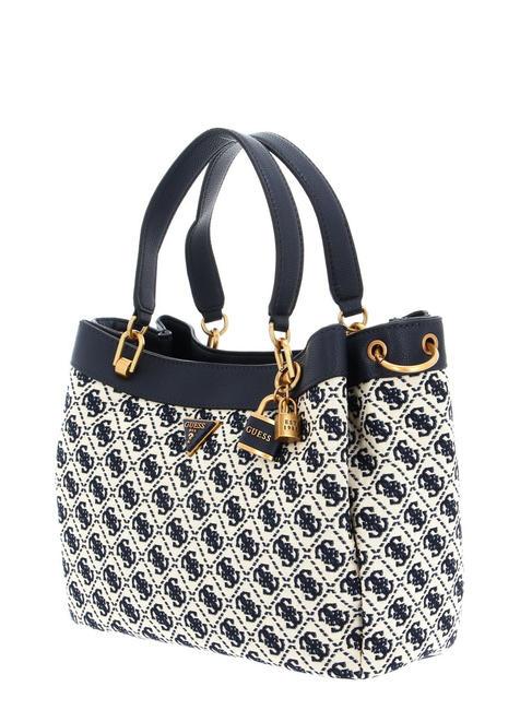 SHEMARA Borsa jacquard con tracolla navy logo - Borse Donna