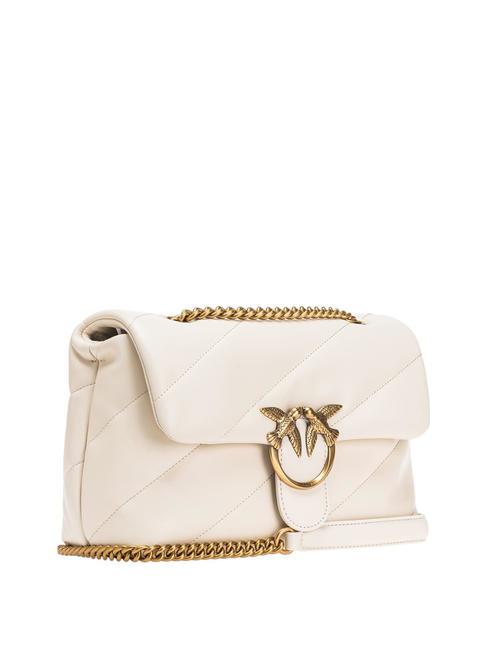 CLASSIC LOVE PUFF Borsa in pelle nappa bianco seta-antique gold - Borse Donna