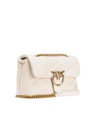 PINKO CLASSIC LOVE PUFF Borsa in pelle nappa bianco seta-antique gold - Borse Donna - 2