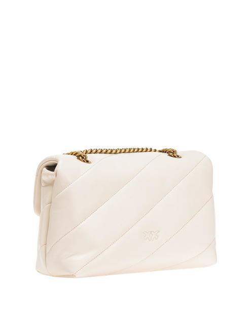 CLASSIC LOVE PUFF Borsa in pelle nappa bianco seta-antique gold - Borse Donna