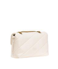 PINKO CLASSIC LOVE PUFF Borsa in pelle nappa bianco seta-antique gold - Borse Donna - 3