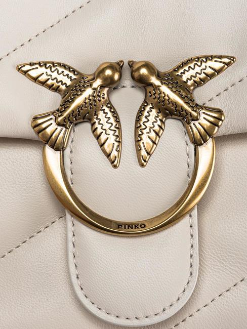 CLASSIC LOVE PUFF Borsa in pelle nappa bianco seta-antique gold - Borse Donna