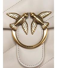 PINKO CLASSIC LOVE PUFF Borsa in pelle nappa bianco seta-antique gold - Borse Donna - 4