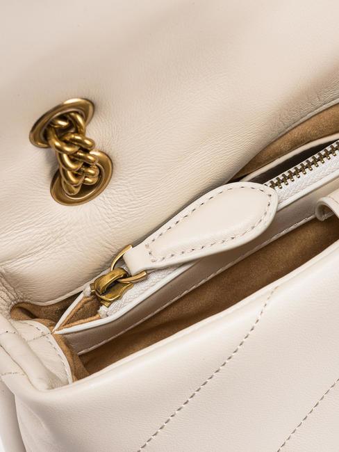 CLASSIC LOVE PUFF Borsa in pelle nappa bianco seta-antique gold - Borse Donna