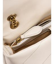 PINKO CLASSIC LOVE PUFF Borsa in pelle nappa bianco seta-antique gold - Borse Donna - 6