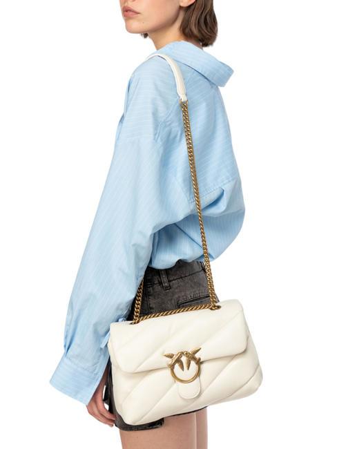 CLASSIC LOVE PUFF Borsa in pelle nappa bianco seta-antique gold - Borse Donna