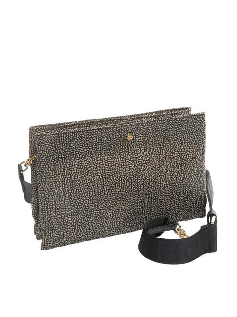 L'ECOLE NYLON Borsa tracolla tre scomparti OP/NATURALE/NERO - Borse Donna