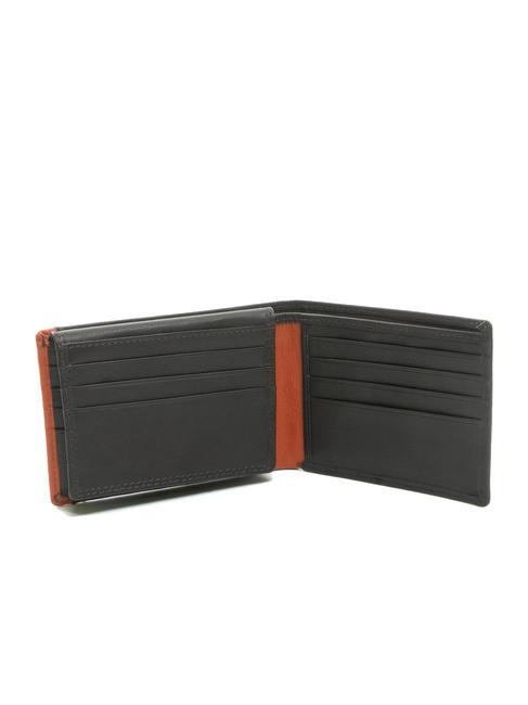 STRIPE Portafoglio in pelle con flap brown/orange - Portafogli Uomo