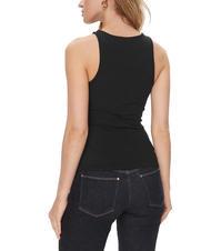 GUESS ROUND GUENDALINA Canottiera logo frontale jetbla - T-shirt e Top Donna - 2