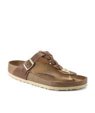 BIRKENSTOCK GIZEH Ciabatta infradito in pelle cognac - Scarpe Unisex - 4