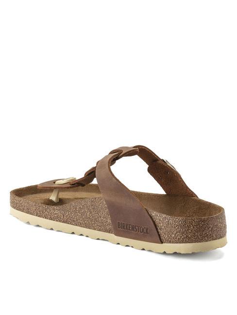 GIZEH Ciabatta infradito in pelle cognac - Scarpe Unisex