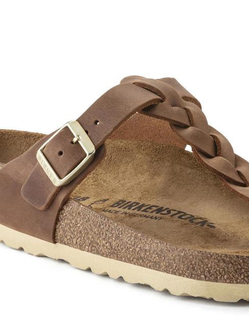 GIZEH Ciabatta infradito in pelle cognac - Scarpe Unisex