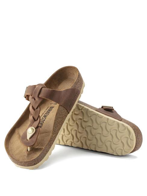 GIZEH Ciabatta infradito in pelle cognac - Scarpe Unisex