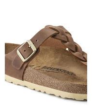 BIRKENSTOCK GIZEH Ciabatta infradito in pelle cognac - Scarpe Unisex - 6