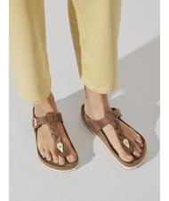 BIRKENSTOCK GIZEH Ciabatta infradito in pelle cognac - Scarpe Unisex - 8