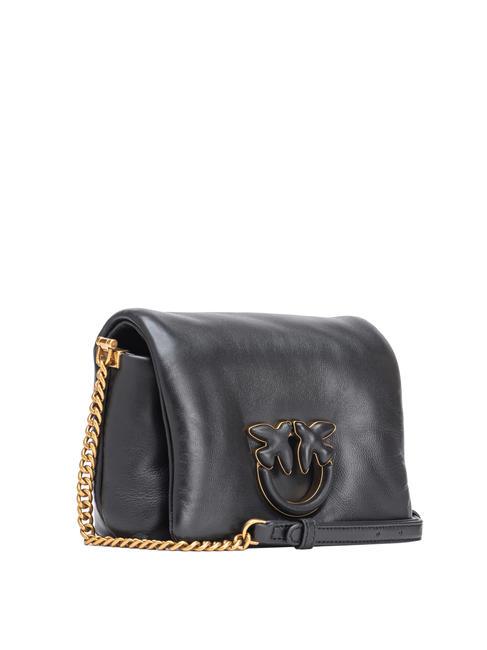 LOVE CLICK PUFF Borsa mini in pelle a tracolla nero limousine block color - Borse Donna