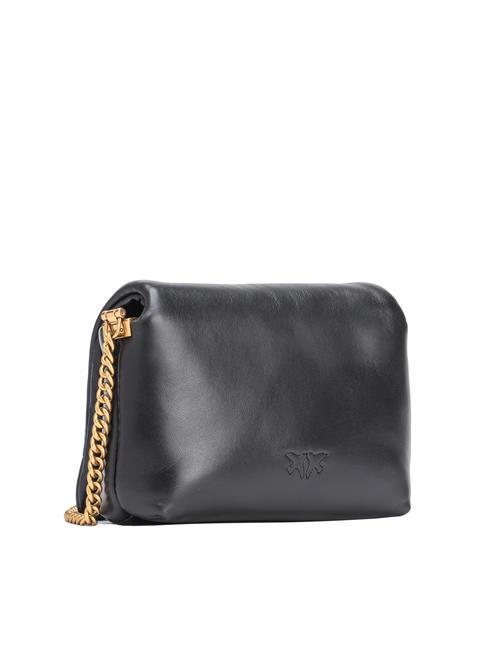 LOVE CLICK PUFF Borsa mini in pelle a tracolla nero limousine block color - Borse Donna