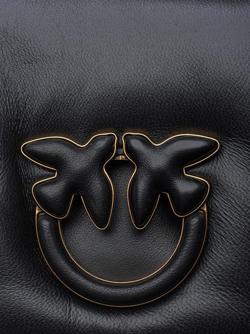 LOVE CLICK PUFF Borsa mini in pelle a tracolla nero limousine block color - Borse Donna