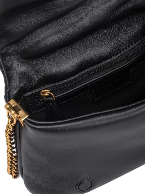 LOVE CLICK PUFF Borsa mini in pelle a tracolla nero limousine block color - Borse Donna