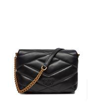 PINKO LOVE CLICK PUFF Borsa mini in pelle trapuntata nero-antique gold - Borse Donna - 3