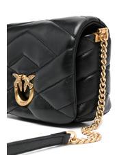 PINKO LOVE CLICK PUFF Borsa mini in pelle trapuntata nero-antique gold - Borse Donna - 4