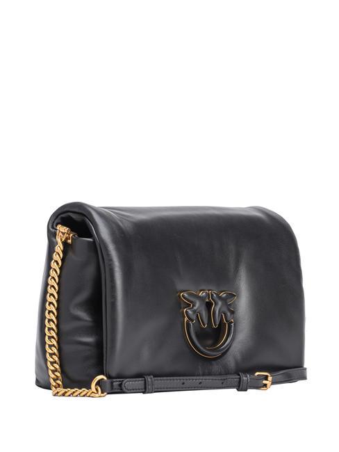 LOVE CLICK PUFF CLASSIC Borsa a tracolla in pelle nero limousine block color - Borse Donna