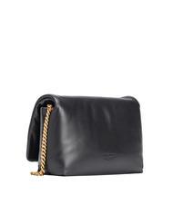 PINKO LOVE CLICK PUFF CLASSIC Borsa a tracolla in pelle nero limousine block color - Borse Donna - 3