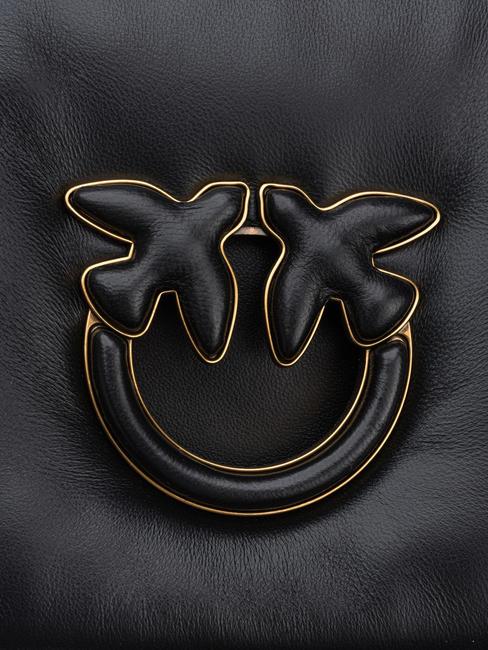 LOVE CLICK PUFF CLASSIC Borsa a tracolla in pelle nero limousine block color - Borse Donna