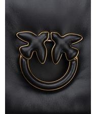 PINKO LOVE CLICK PUFF CLASSIC Borsa a tracolla in pelle nero limousine block color - Borse Donna - 5