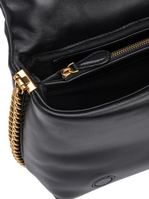 LOVE CLICK PUFF CLASSIC Borsa a tracolla in pelle nero limousine block color - Borse Donna