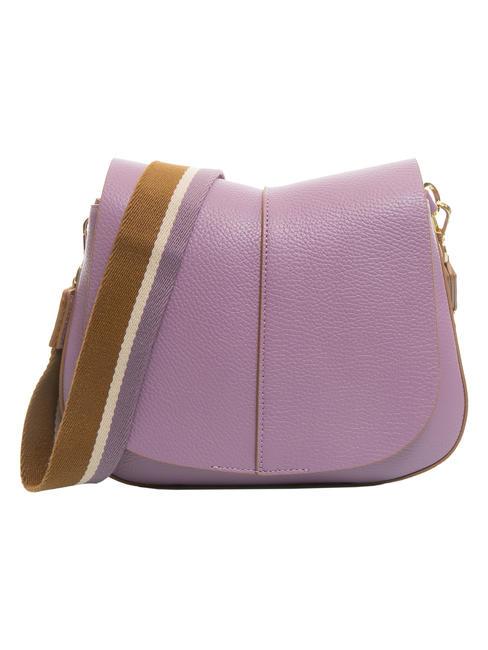 HELENA ROUND Borsa in pelle con doppia tracolla argyle purple - Borse Donna