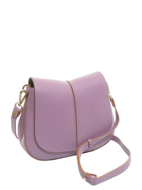 HELENA ROUND Borsa in pelle con doppia tracolla argyle purple - Borse Donna