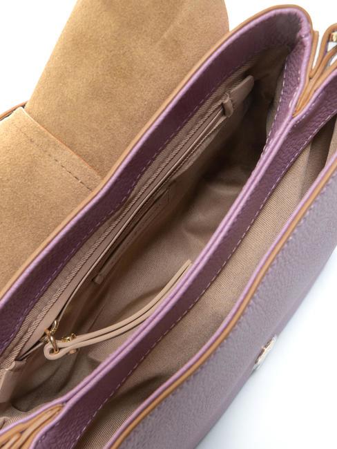HELENA ROUND Borsa in pelle con doppia tracolla argyle purple - Borse Donna