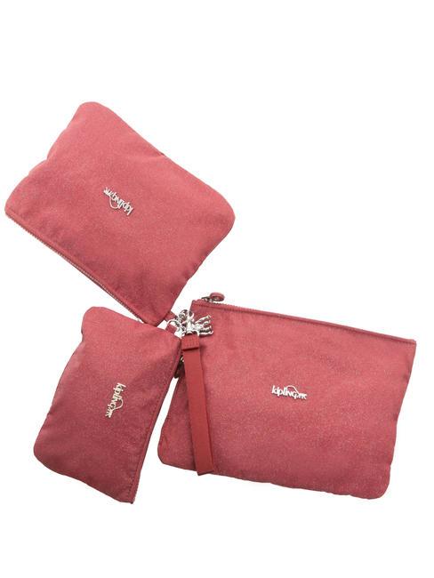 IAKA L WRISTLET Trio pochette con polsierina glitter carmine - Borse Donna