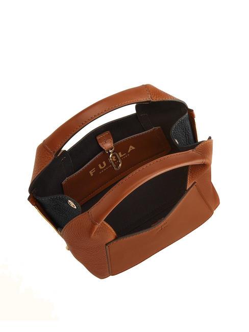 GILDA Borsamini in pelle con tracolla cognac/nero - Borse Donna