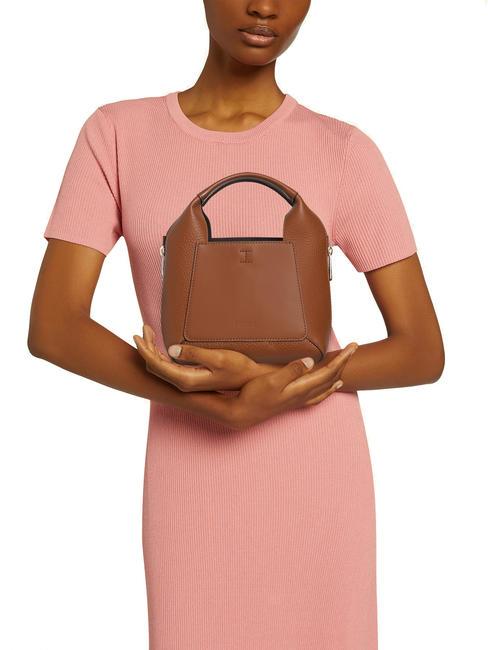 GILDA Borsamini in pelle con tracolla cognac/nero - Borse Donna