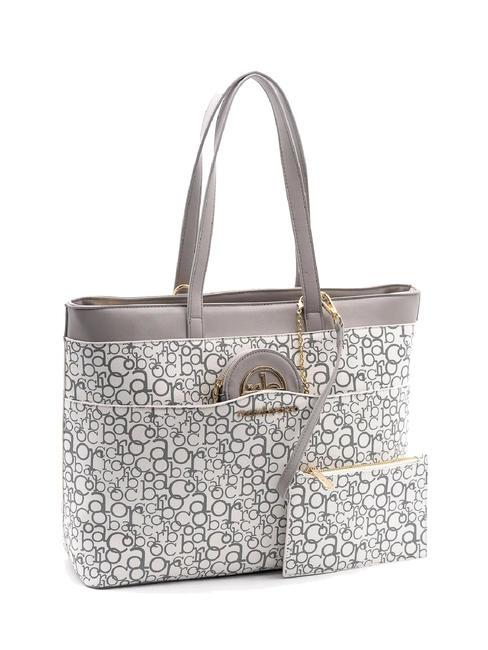 GIADA Borsa shopping con tracolla grigio/bianco - Borse Donna