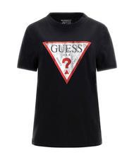 GUESS CLASSIC FIT LOGO T-shirt con logo triangolo jetbla - T-shirt e Top Donna - 3