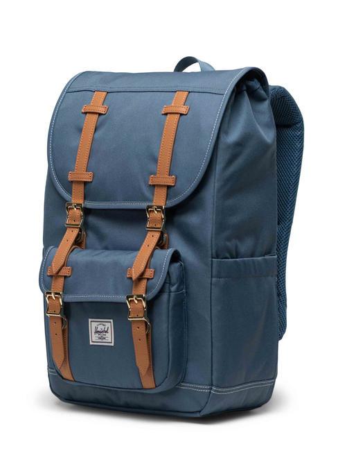 LITTLE AMERICA MID Zaino porta PC 15,6" blue mirage/white stitch - Zaini Scuola & Tempo Libero